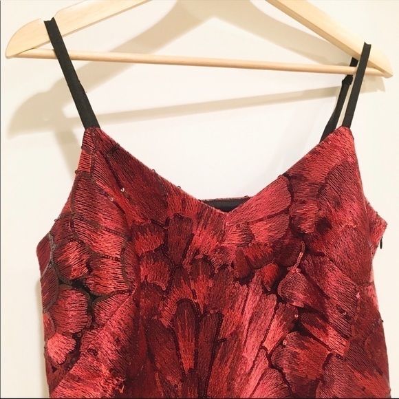 WHBM Red Sequin Embroidered Camisole Top Sz XS NWT - Picture 5 of 9